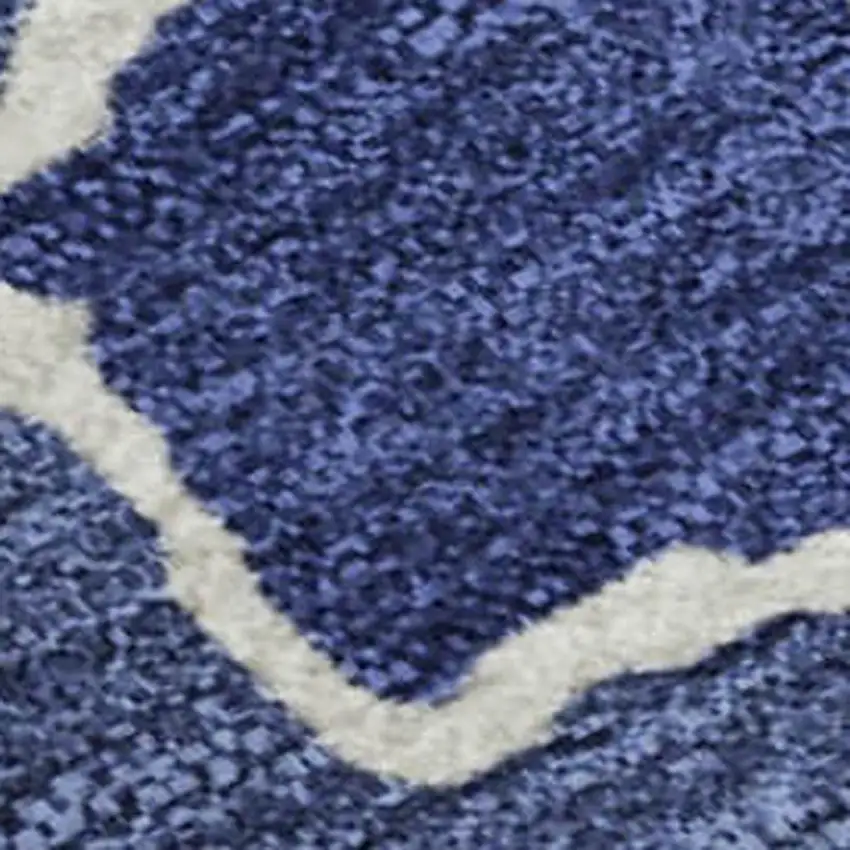 Navy Blue Ivory And Beige Abstract Washable Area Rug With UV Protection Photo 2