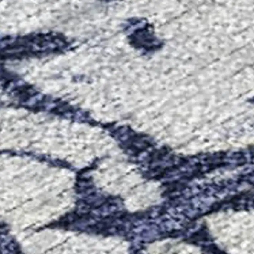 Navy Blue Ivory And Beige Abstract Washable Indoor Outdoor Area Rug Photo 2