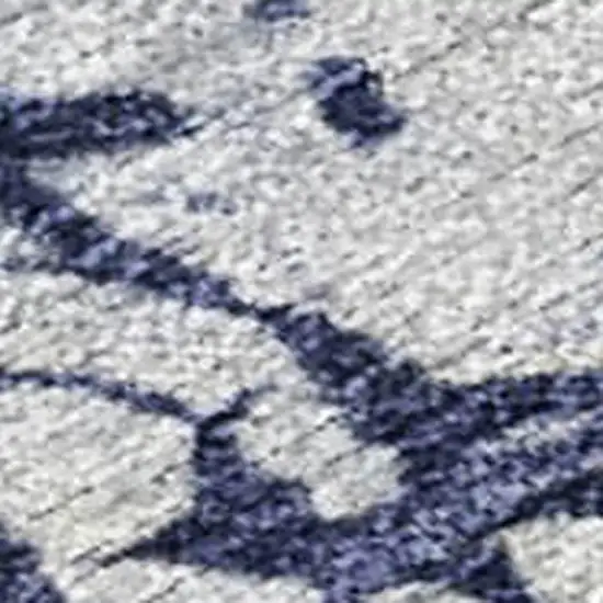 Navy Blue Ivory And Beige Abstract Washable Indoor Outdoor Area Rug Photo 2