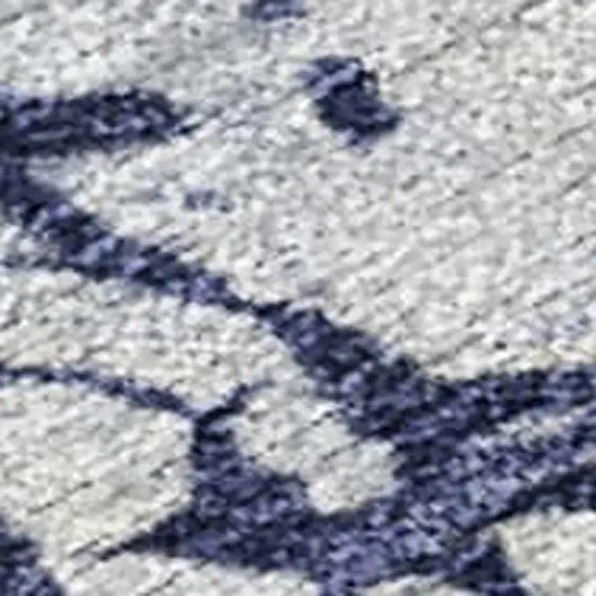 Navy Blue Ivory And Beige Abstract Washable Indoor Outdoor Area Rug Photo 2