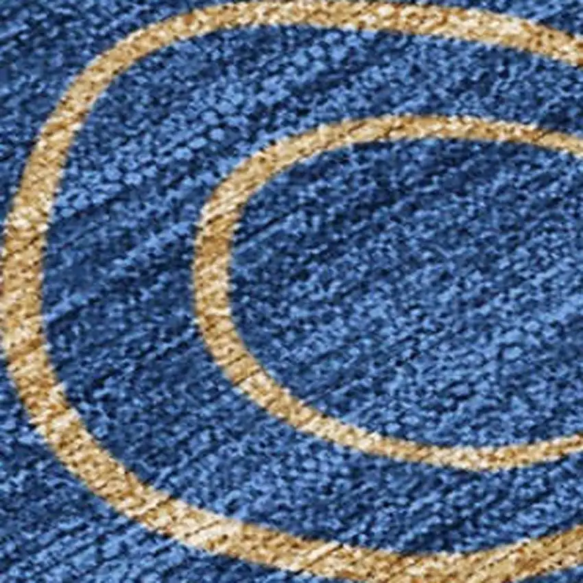 Navy Blue Ivory And Brown Geometric Washable Indoor Outdoor Area Rug Photo 2