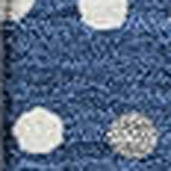 Navy Blue Ivory And Gray Polka Dot Washable Area Rug With UV Protection Photo 3