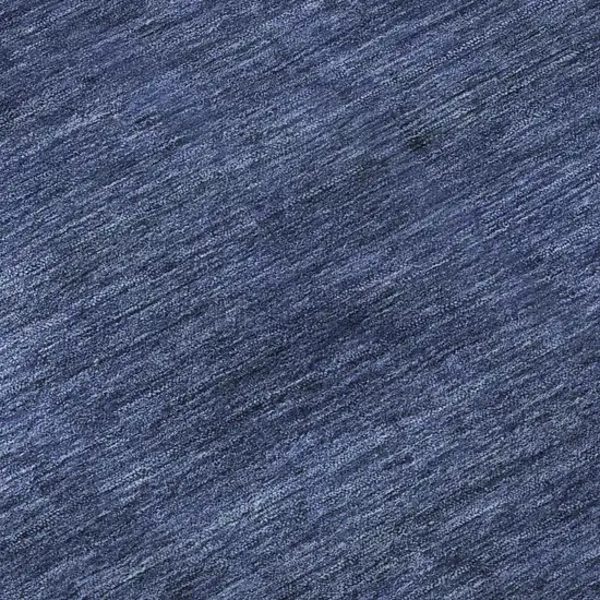 Navy Blue Ivory And Gray Striped Washable Area Rug With UV Protection Photo 9