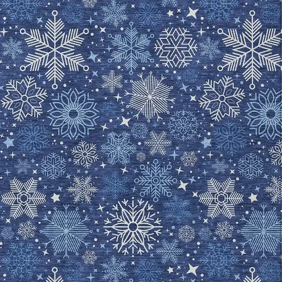 Navy Blue Ivory And Sky Blue Medallion Washable Indoor Outdoor Area Rug Photo 3