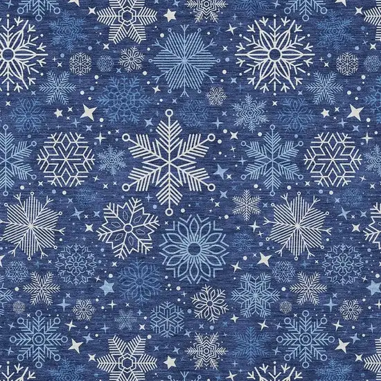 Navy Blue Ivory And Sky Blue Medallion Washable Indoor Outdoor Area Rug Photo 3