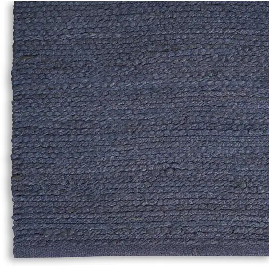 Navy Blue Jute Flatweave Handmade Area Rug Photo 9