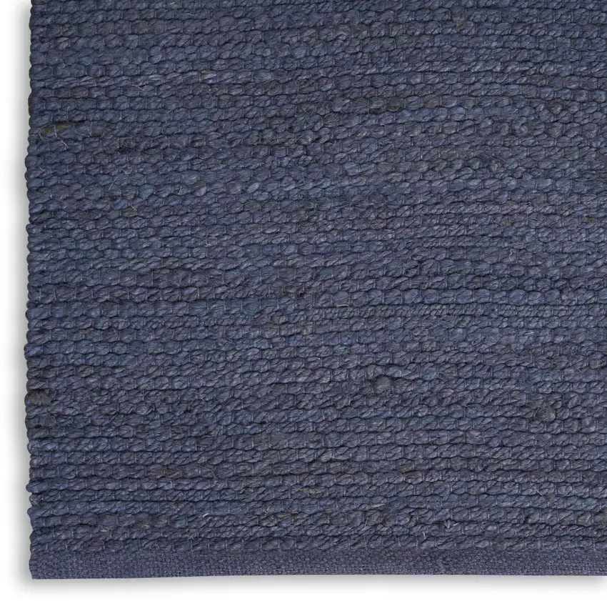 Navy Blue Jute Flatweave Handmade Area Rug Photo 9
