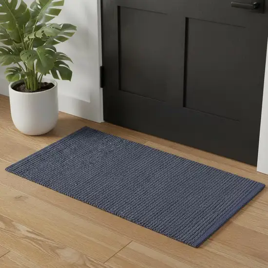 Navy Blue Jute Flatweave Handmade Area Rug Photo 1