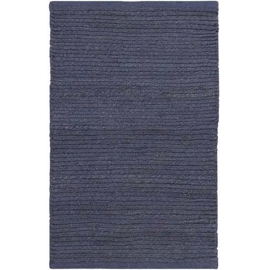 Navy Blue Jute Flatweave Handmade Area Rug Photo 2