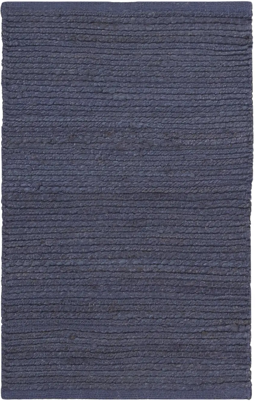 Navy Blue Jute Flatweave Handmade Area Rug Photo 2