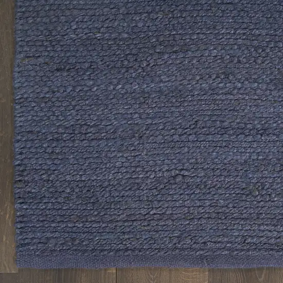 Navy Blue Jute Flatweave Handmade Area Rug Photo 8