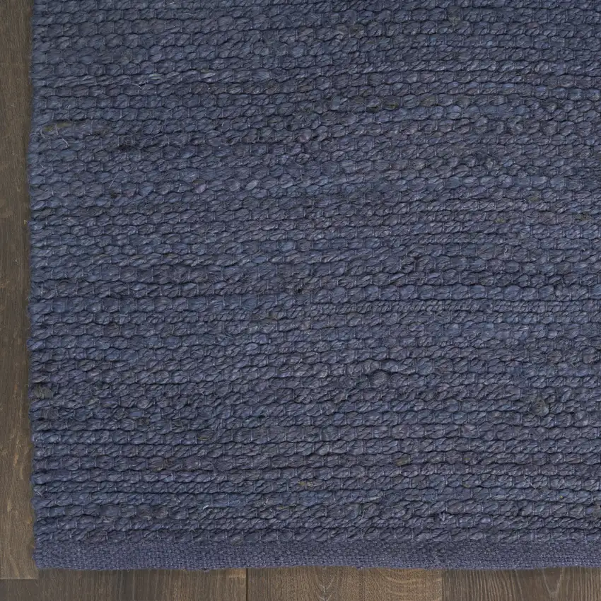 Navy Blue Jute Flatweave Handmade Area Rug Photo 8
