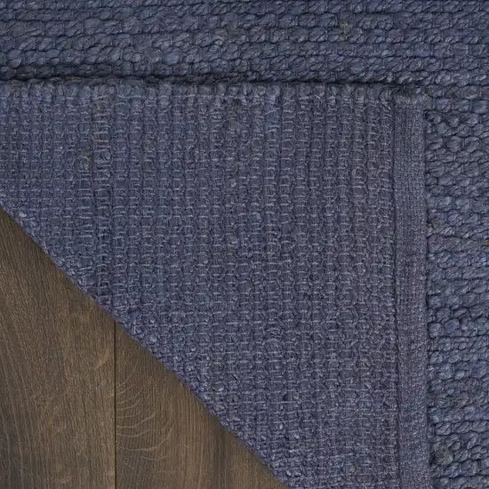 Navy Blue Jute Flatweave Handmade Area Rug Photo 7