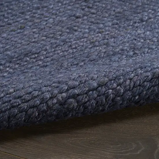 Navy Blue Jute Flatweave Handmade Area Rug Photo 6