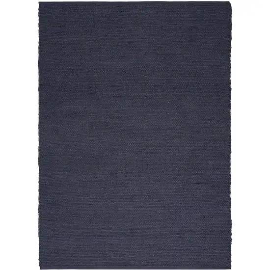 Navy Blue Jute Flatweave Handmade Area Rug Photo 6