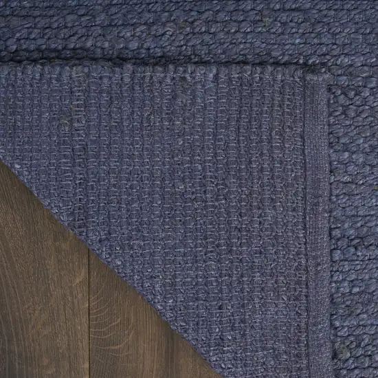 Navy Blue Jute Flatweave Handmade Area Rug Photo 8