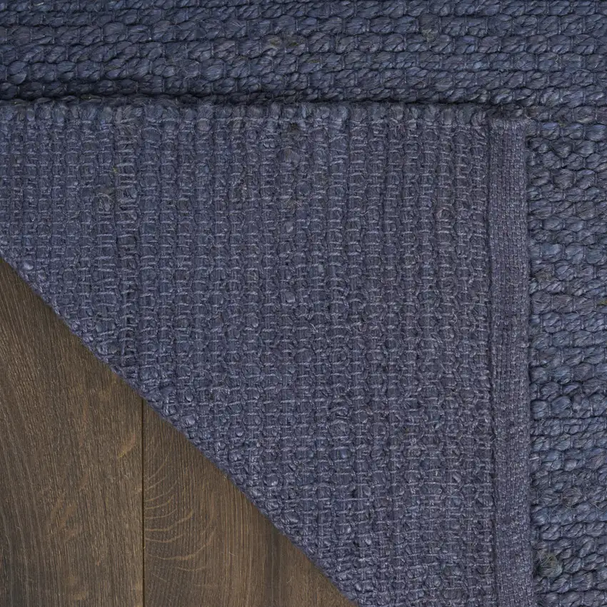 Navy Blue Jute Flatweave Handmade Area Rug Photo 8