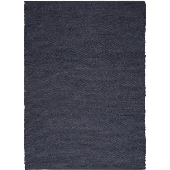 Navy Blue Jute Flatweave Handmade Area Rug Photo 7