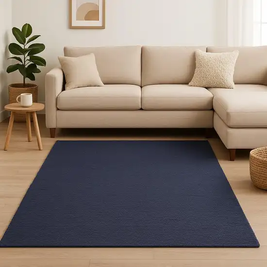 Navy Blue Jute Flatweave Handmade Area Rug Photo 1