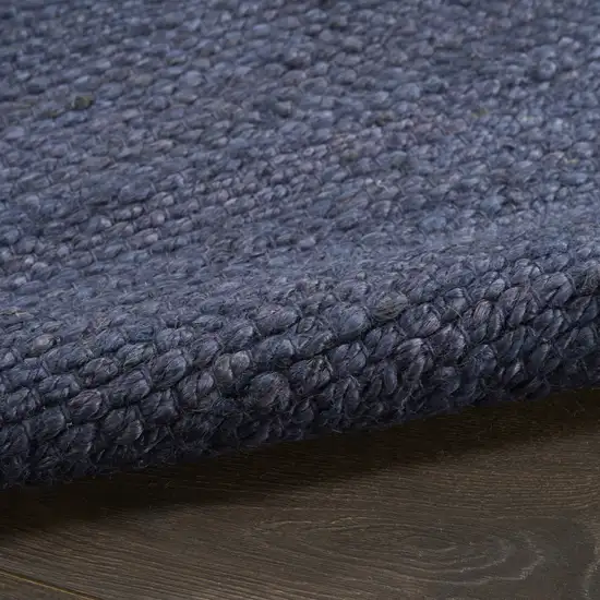 Navy Blue Jute Flatweave Handmade Area Rug Photo 7
