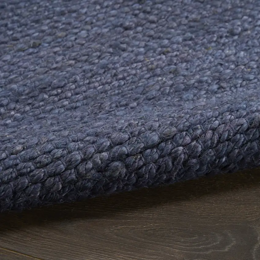 Navy Blue Jute Flatweave Handmade Area Rug Photo 7