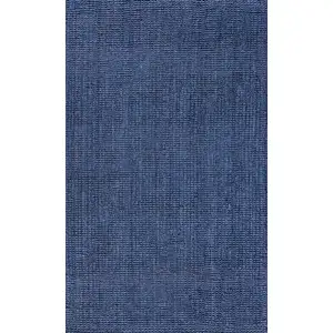 Photo of Navy Blue Jute Handmade Area Rug