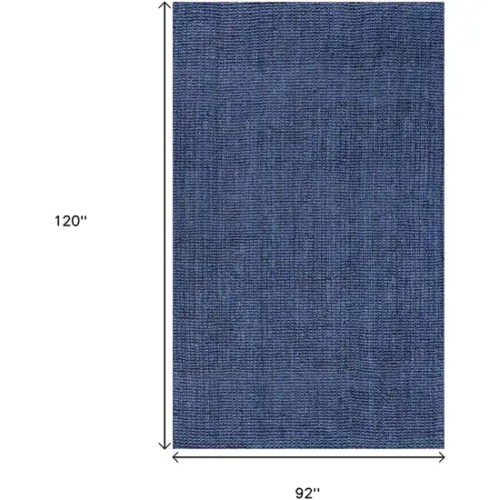 Navy Blue Jute Handmade Area Rug Photo 7