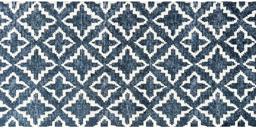 Navy Blue Moroccan Machine Tufted Area Rug With UV Protection Photo 1