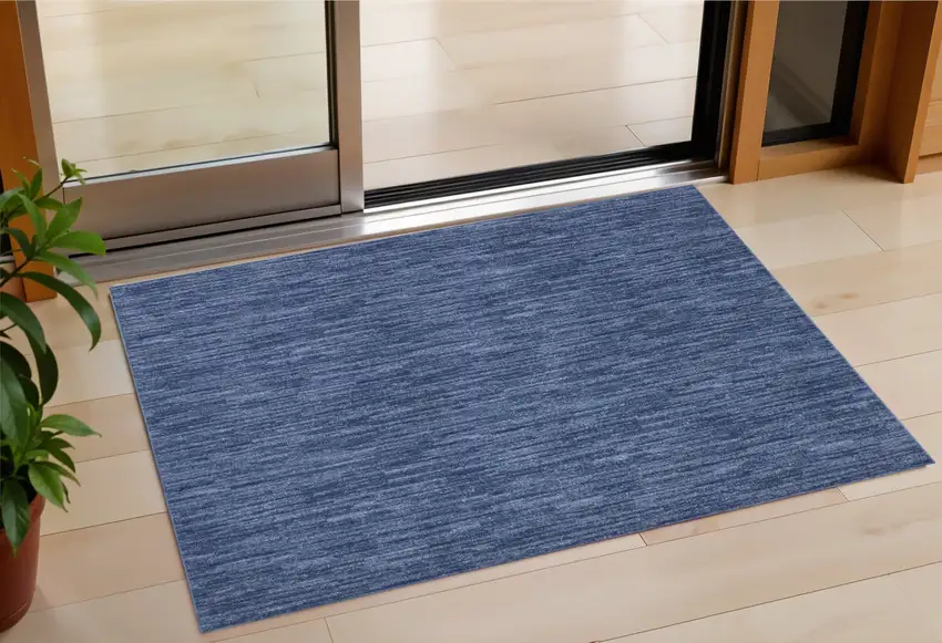 Navy Blue Non Skid Indoor Outdoor Area Rug Photo 2