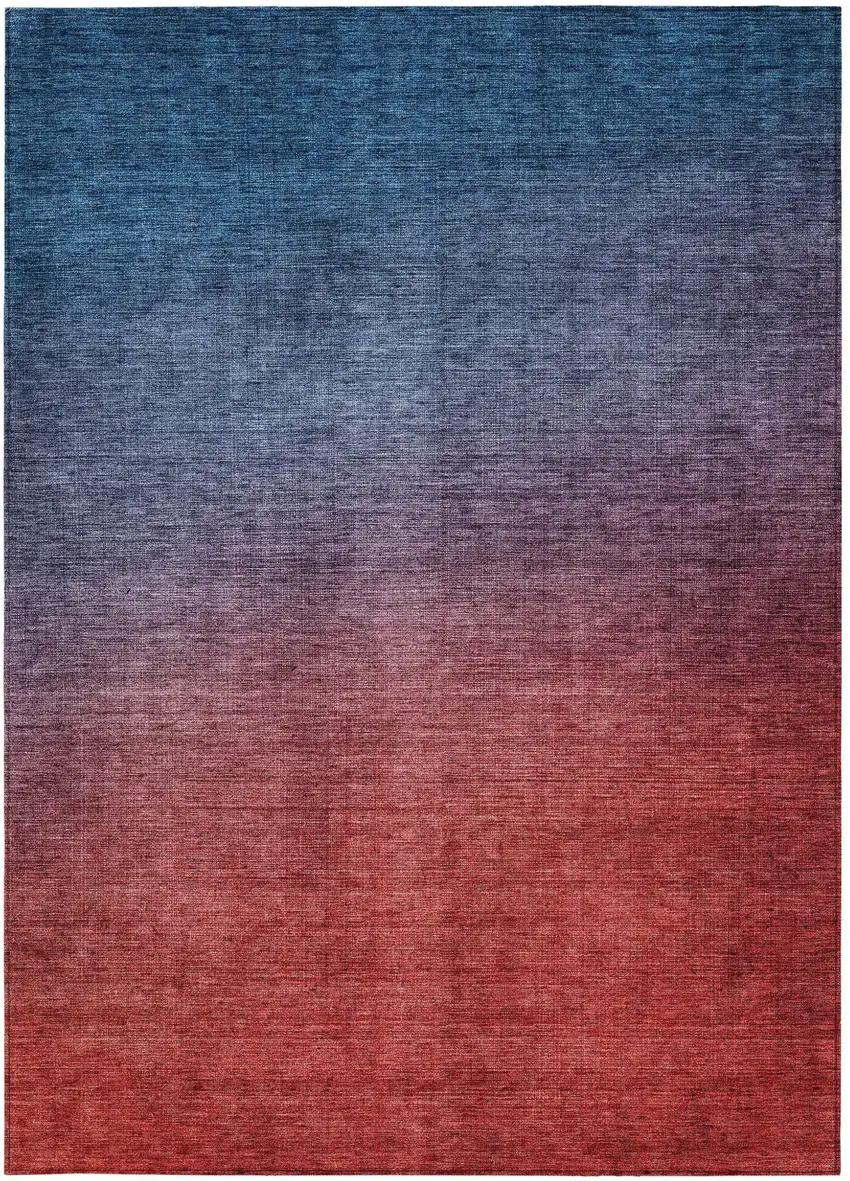Navy Blue Ombre Washable Non Skid Indoor Outdoor Area Rug Photo 6