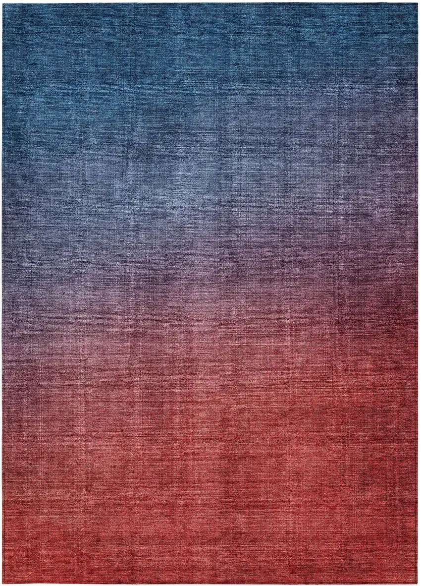 Navy Blue Ombre Washable Non Skid Indoor Outdoor Area Rug Photo 5