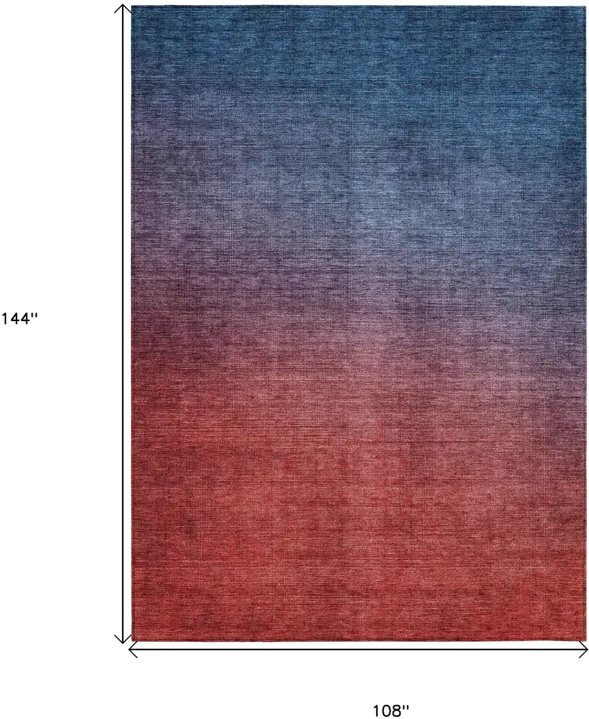 Navy Blue Ombre Washable Non Skid Indoor Outdoor Area Rug Photo 3