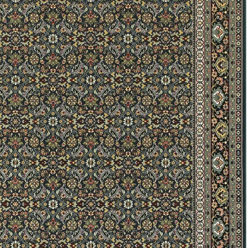 Navy Blue Oriental Power Loom Stain Resistant Area Rug Photo 3