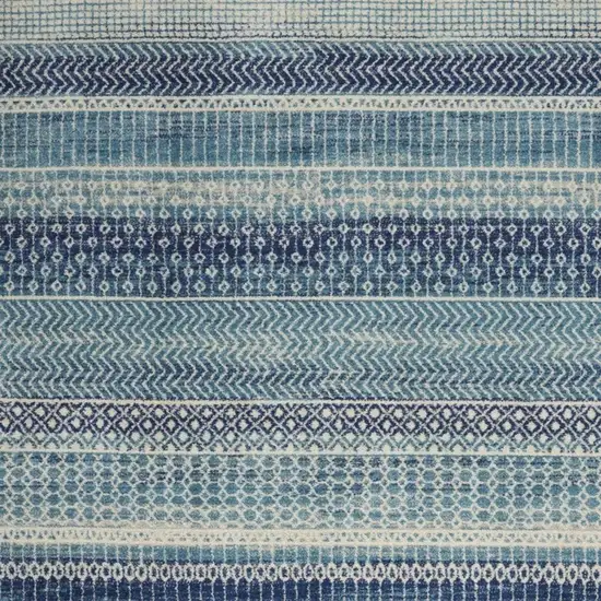 Navy Blue And Ivory Southwestern Area Rug Photo 3