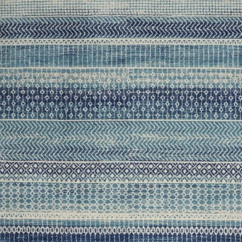 Navy Blue And Ivory Southwestern Area Rug Photo 3