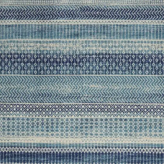 Navy Blue And Ivory Southwestern Area Rug Photo 3