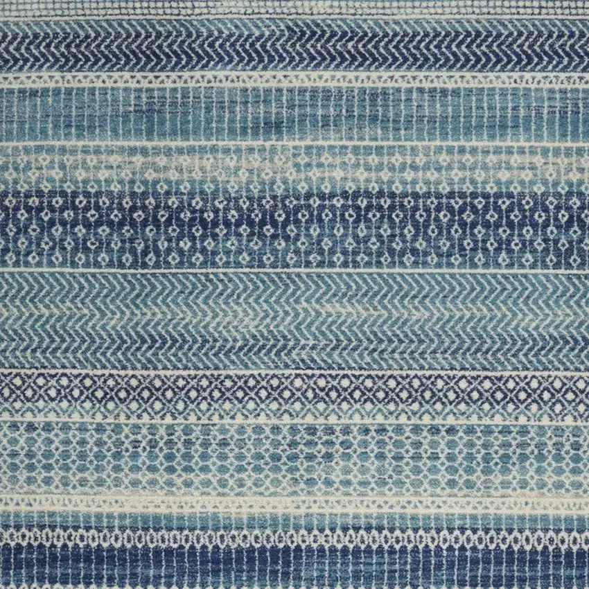 Navy Blue And Ivory Southwestern Area Rug Photo 3