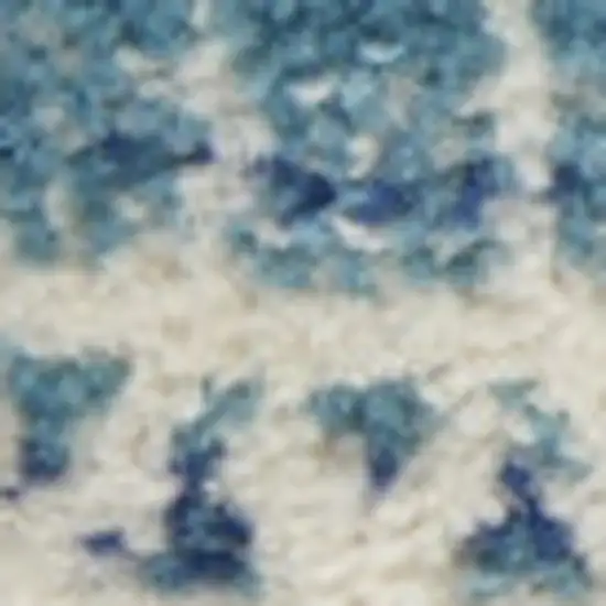 Navy Blue And Ivory Southwestern Area Rug Photo 7