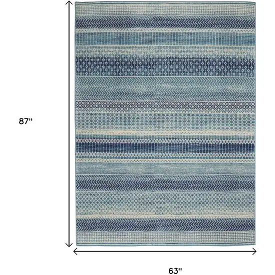 Navy Blue And Ivory Southwestern Area Rug Photo 3