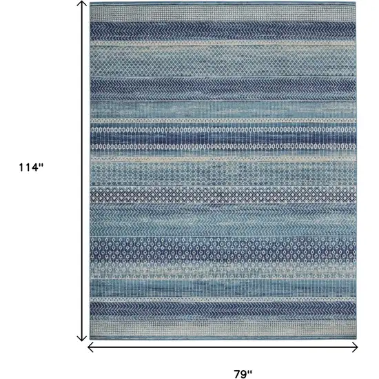 Navy Blue And Ivory Southwestern Area Rug Photo 3