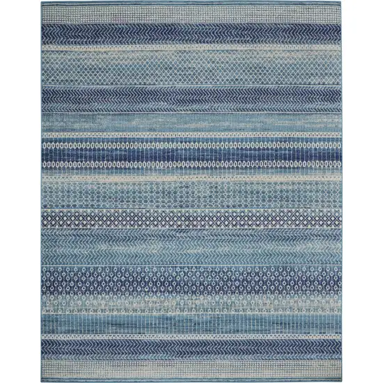 Navy Blue And Ivory Southwestern Area Rug Photo 8