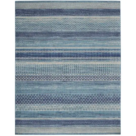 Navy Blue And Ivory Southwestern Area Rug Photo 2
