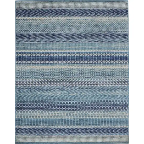 Navy Blue And Ivory Southwestern Area Rug Photo 7