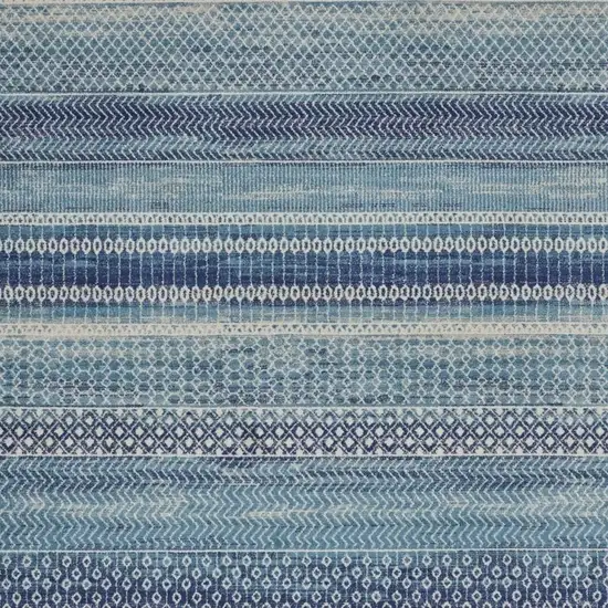 Navy Blue And Ivory Southwestern Area Rug Photo 3