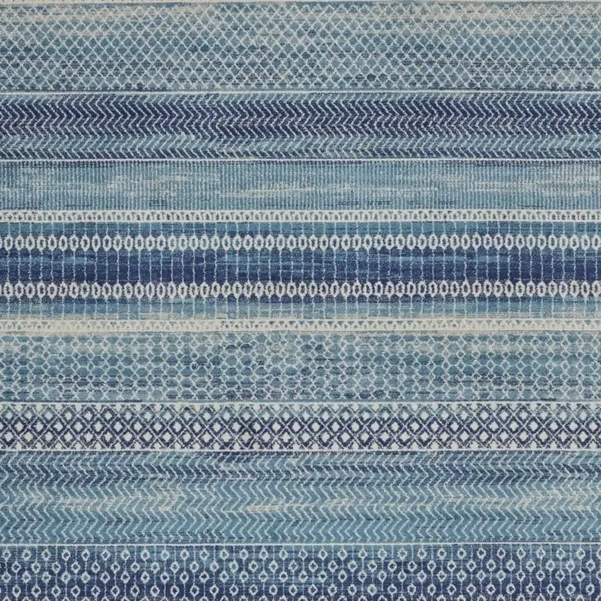 Navy Blue And Ivory Southwestern Area Rug Photo 3