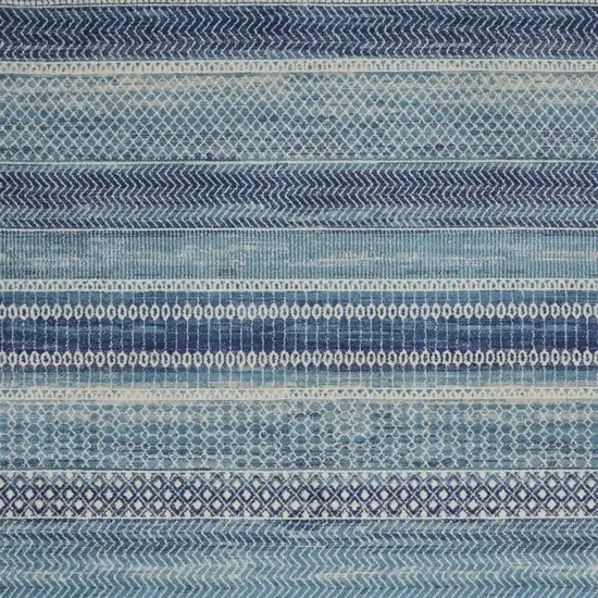 Navy Blue And Ivory Southwestern Area Rug Photo 8