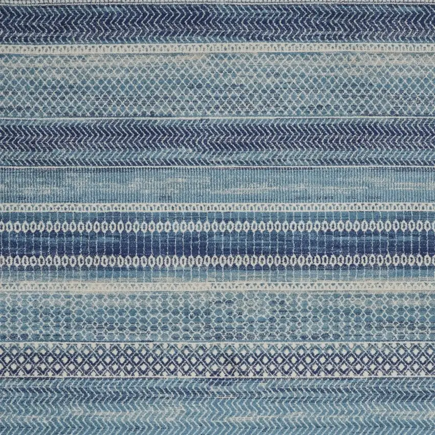 Navy Blue And Ivory Southwestern Area Rug Photo 8