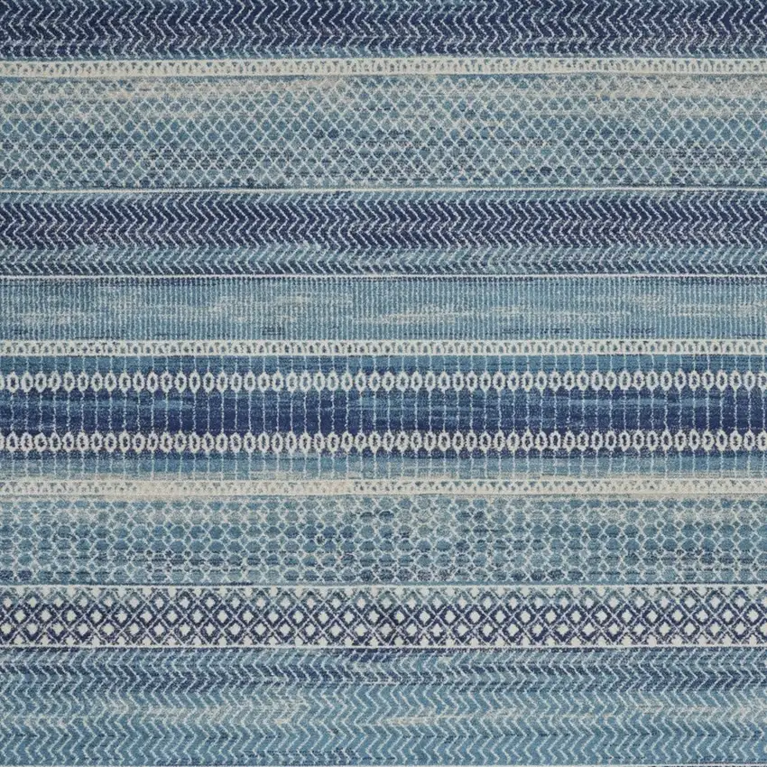 Navy Blue And Ivory Southwestern Area Rug Photo 8