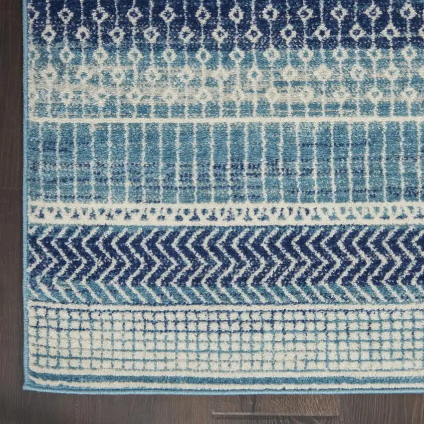 Navy Blue And Ivory Southwestern Area Rug Photo 9