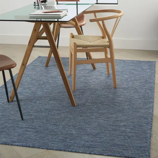 Navy Blue Indoor Outdoor Area Rug Photo 5